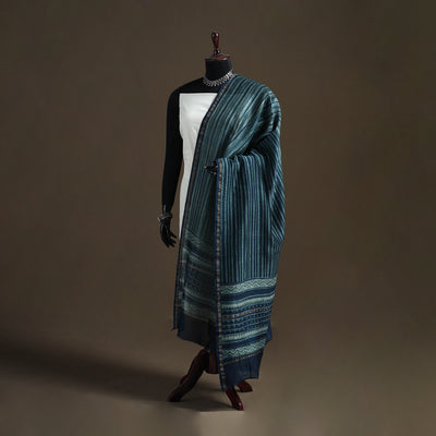 Akola Dabu Hand Block Print Chanderi Silk Handloom Dupatta 14