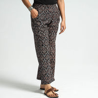 Black - Ajrakh Block Printed Cotton Elasticated Pant