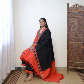 Orange - Handloom Cotton Pochampally Ikat Kurta Set 07