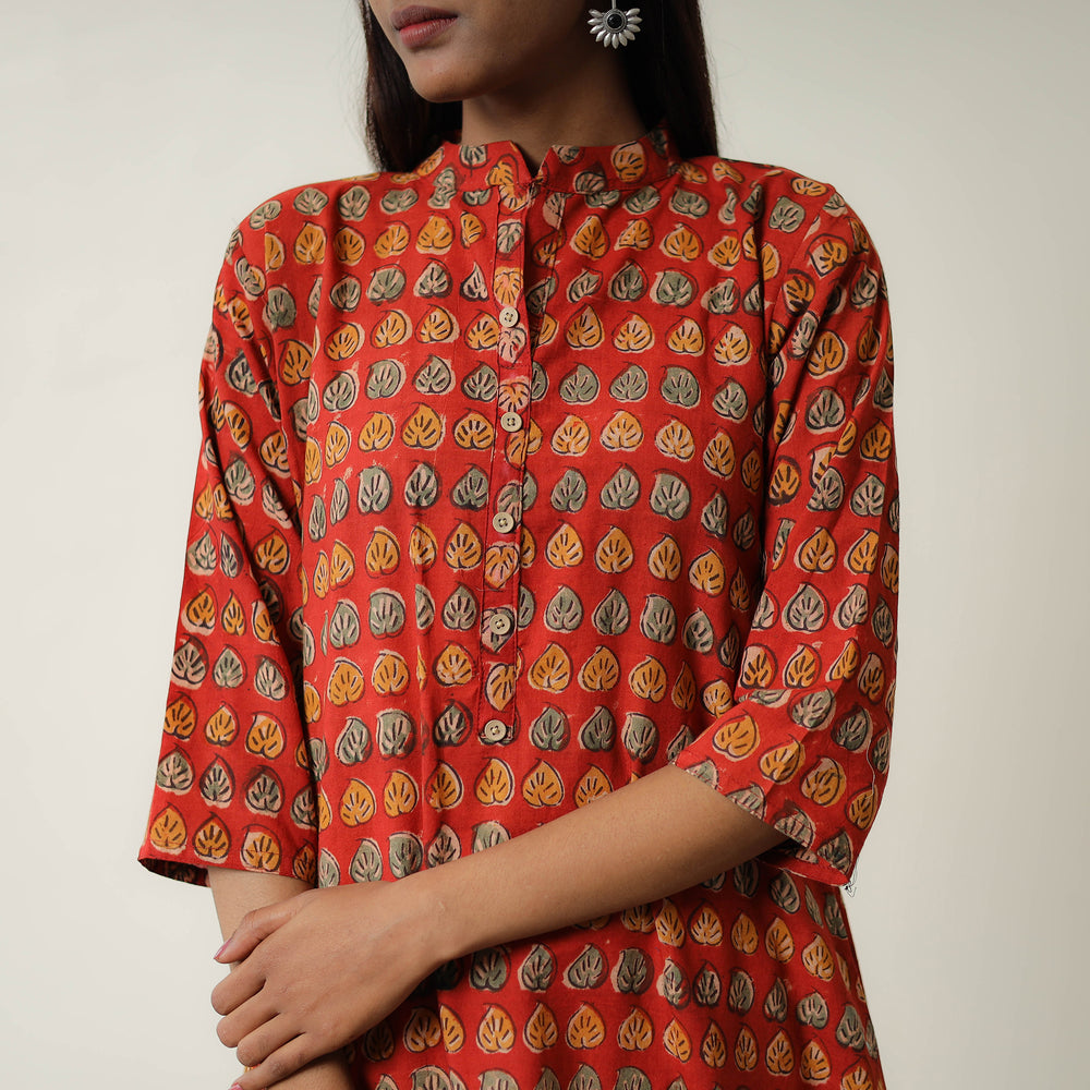 Natural Dyed Block Print Cotton Kalamkari Kurta 13