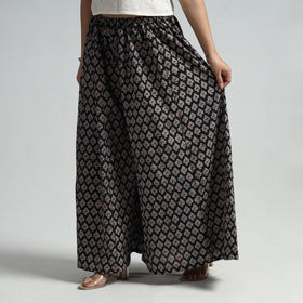 Buy Ajrakh Hand Block Printed Cotton Flared Palazzo Online at iTokri.com