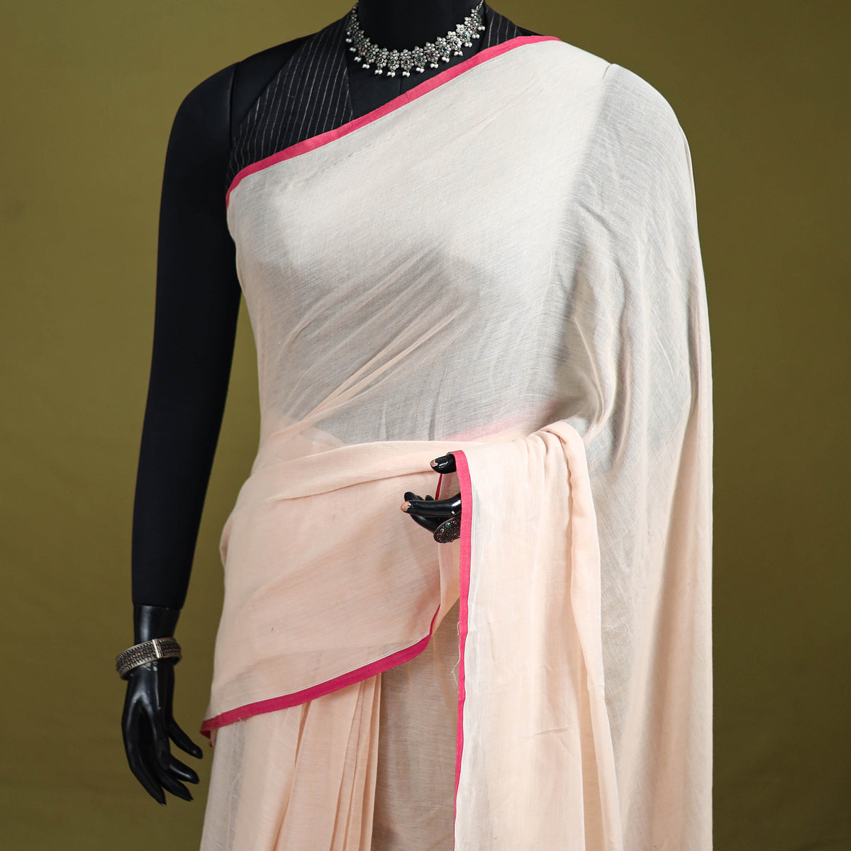 Plain Pure Mul Cotton Ready To Wear Saree 07
