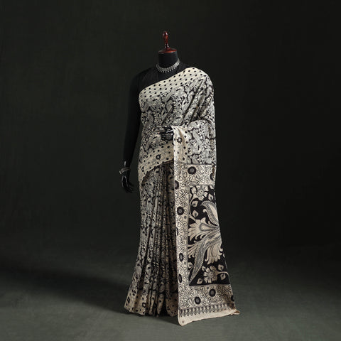 Beige - Kalamkari Printed Cotton Saree 60