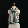 Ranihati Chanderi Silk Hand Embroidered Stole with Pom Pom 226