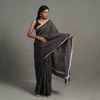 Black - Pollen Jamdani Cotton Handloom Saree 48