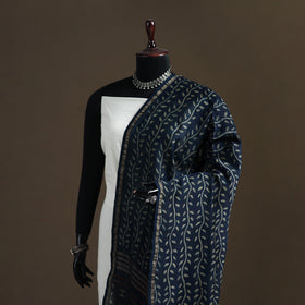 Akola Dabu Hand Block Print Chanderi Silk Handloom Dupatta 15