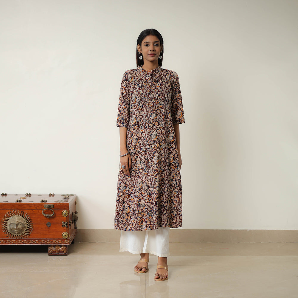 Natural Dyed Block Print Cotton Kalamkari Kurta 14