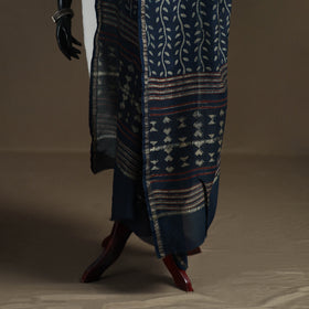 Akola Dabu Hand Block Print Chanderi Silk Handloom Dupatta 15