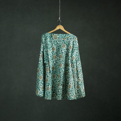Green - Batik Print Cotton Wrap Around Skirt 91