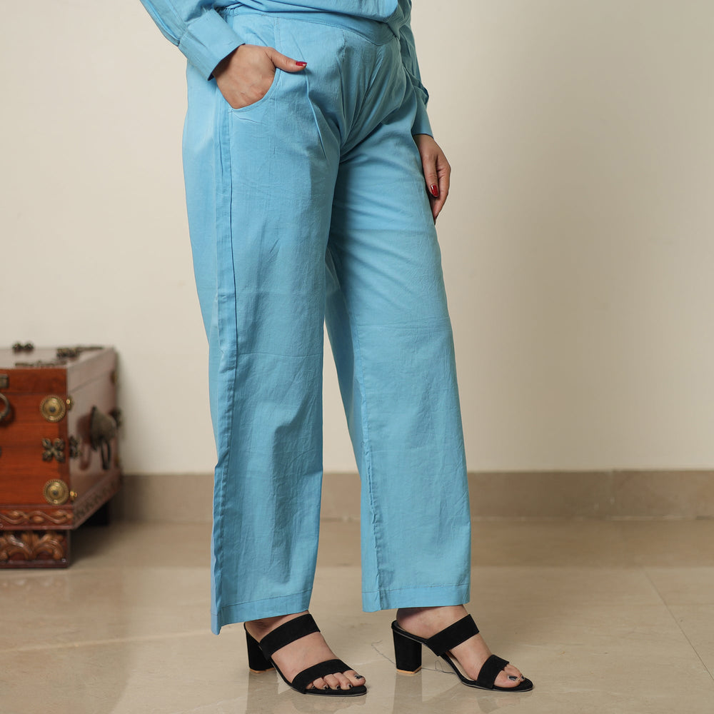 Blue - Plain Dyed Cotton Co-Ord Set 01