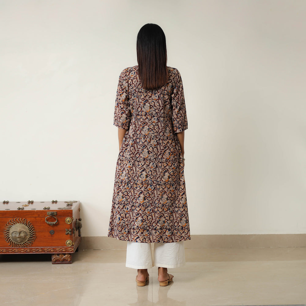 Natural Dyed Block Print Cotton Kalamkari Kurta 14