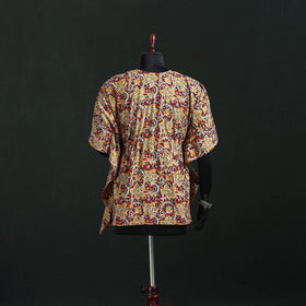 Brown - Kalamkari Hand Block Print Natural Dyed Cotton Kaftan (Short) 29