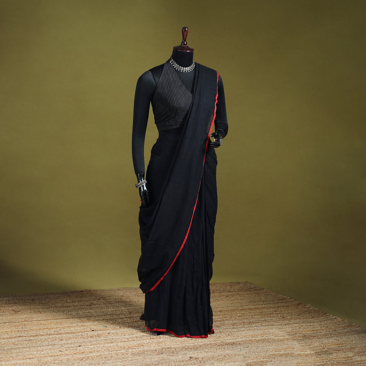 Plain Pure Mul Cotton Ready To Wear Saree 08