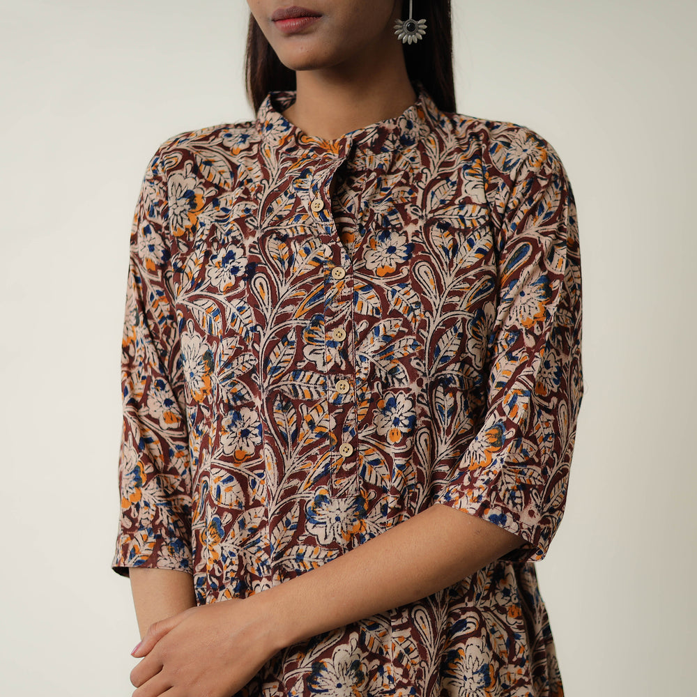 Natural Dyed Block Print Cotton Kalamkari Kurta 14