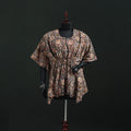 Peach - Kalamkari Hand Block Print Natural Dyed Cotton Kaftan (Short) 30