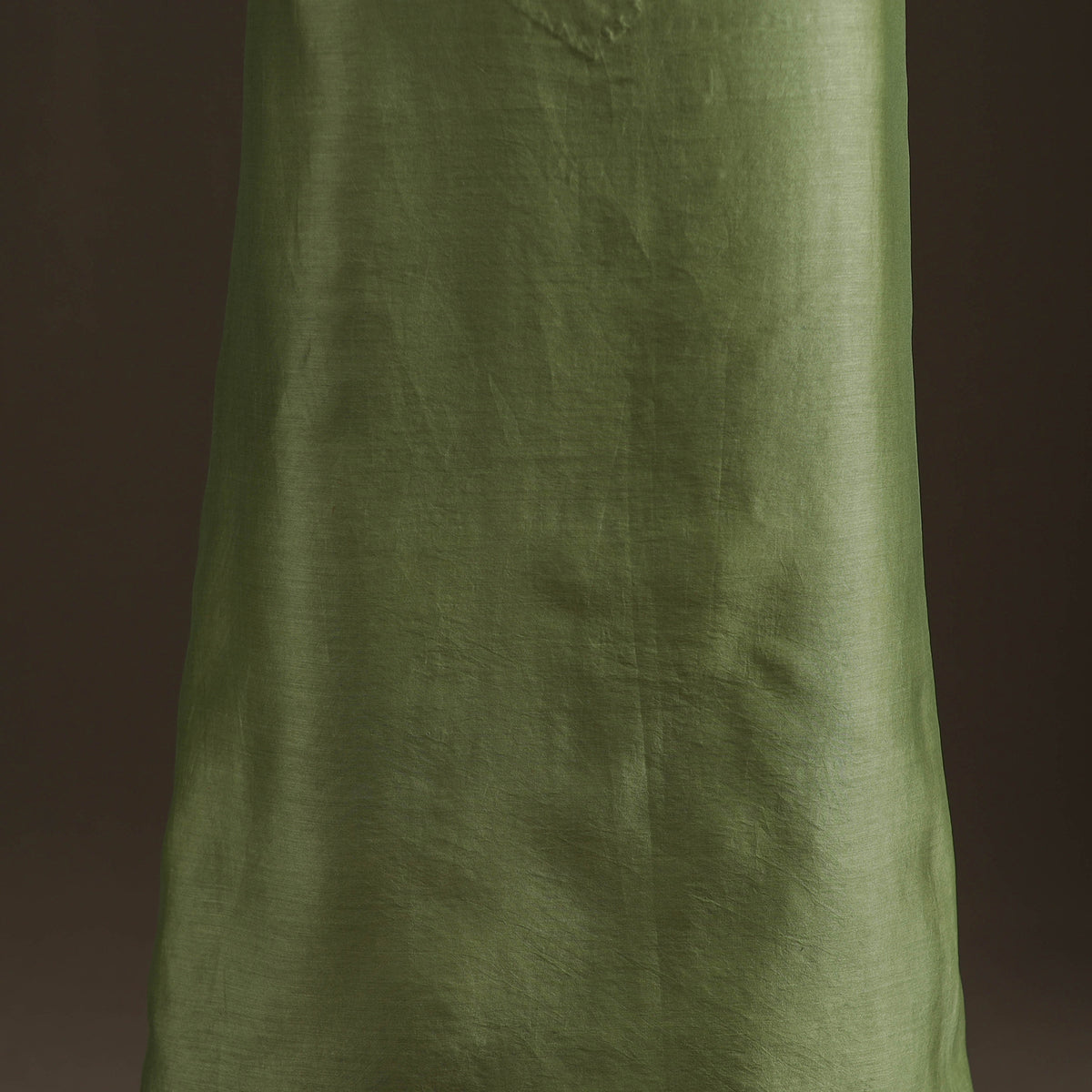 Green - Handpainted Srikalahasti Handloom Chanderi Silk Unstitched Kurta (2.3M) 22