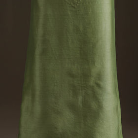 Green - Handpainted Srikalahasti Handloom Chanderi Silk Unstitched Kurta (2.3M) 22