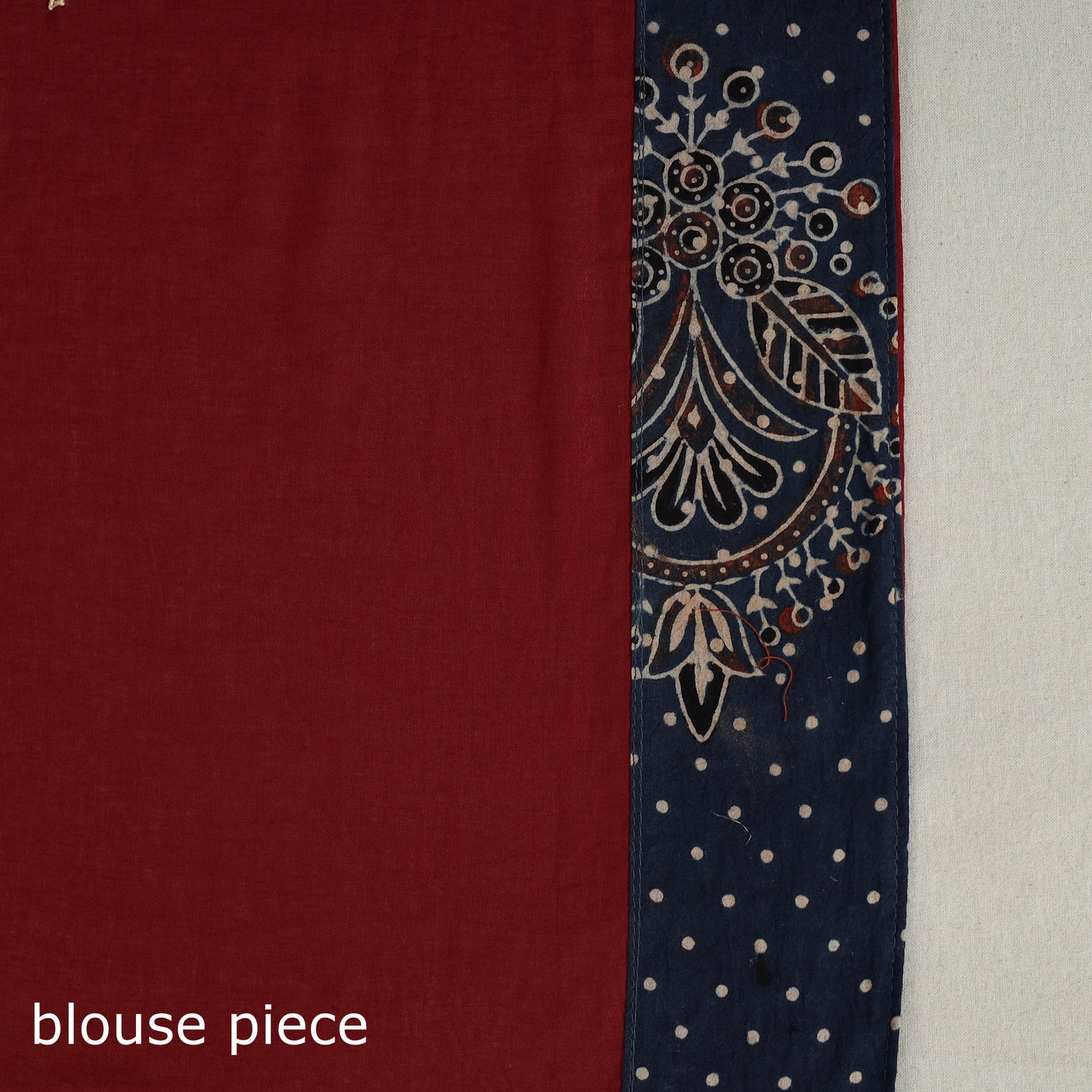 Maroon - Applique Patchwork Mul Cotton Tagai Ajrakh Saree 09