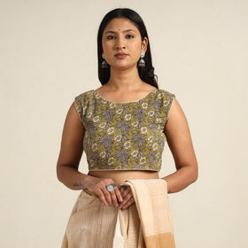 Buy Kalamkari Printed Cotton Stitched Blouse Online at iTokri.com