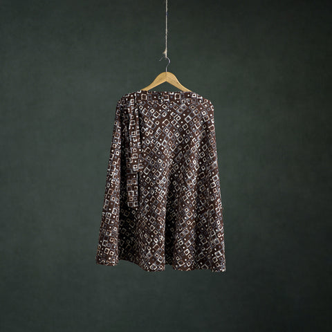 Brown - Batik Print Cotton Wrap Around Skirt 92