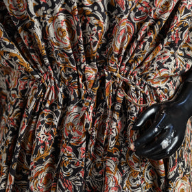 Peach - Kalamkari Hand Block Print Natural Dyed Cotton Kaftan (Short) 30