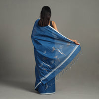 Blue - Pollen Jamdani Cotton Handloom Saree 49