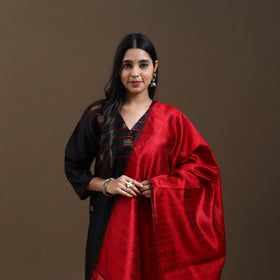 Black - Bhagalpuri Handloom Tussar Silk Suit Set 04