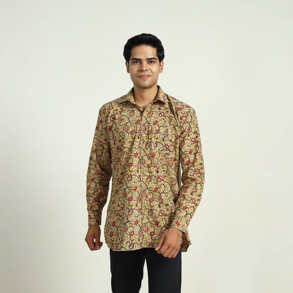 Pedana Block Print Cotton Men Kalamkari Shirt 01