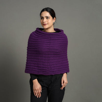 Purple - Kumaun Hand Knitted Woolen Cowl 131