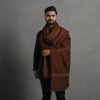 Brown - Kumaun Handwoven Pure Merino Wool Shawl for Men 08