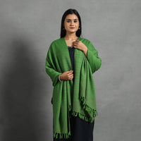 Green - Kumaun Handwoven Pure Merino Wool Shawl for Women 20