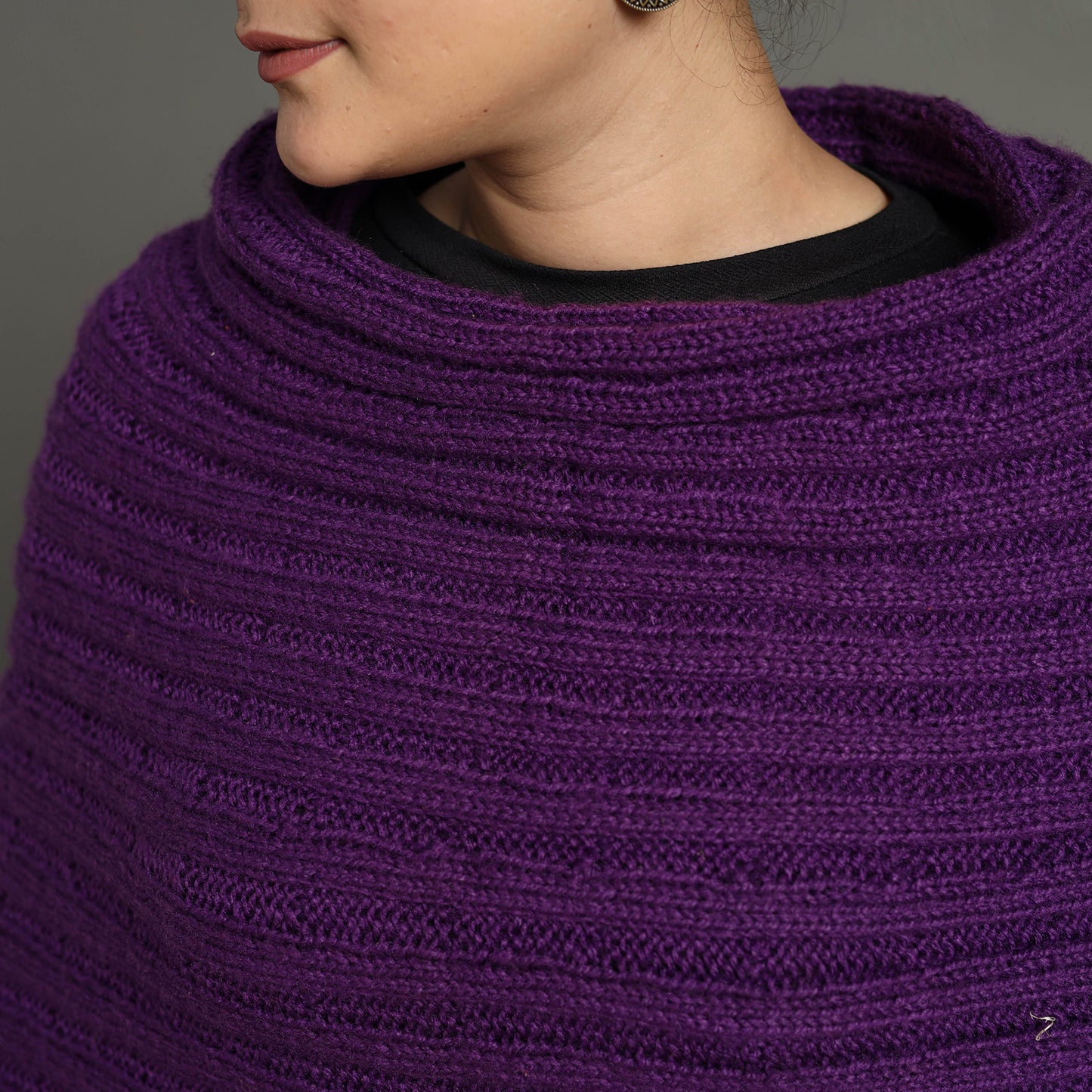 Purple - Kumaun Hand Knitted Woolen Cowl 131