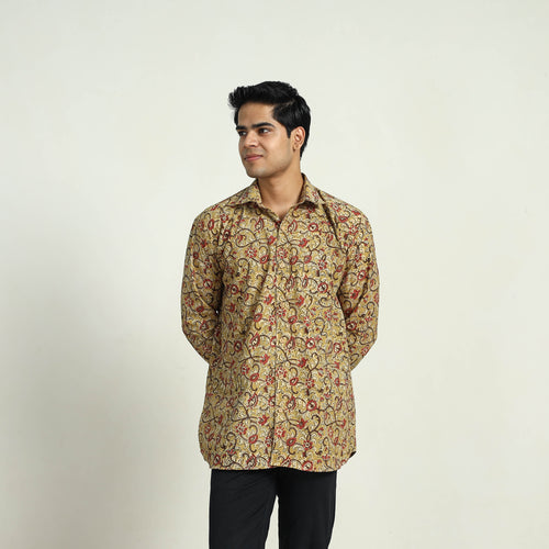 Pedana Block Print Cotton Men Kalamkari Shirt 01