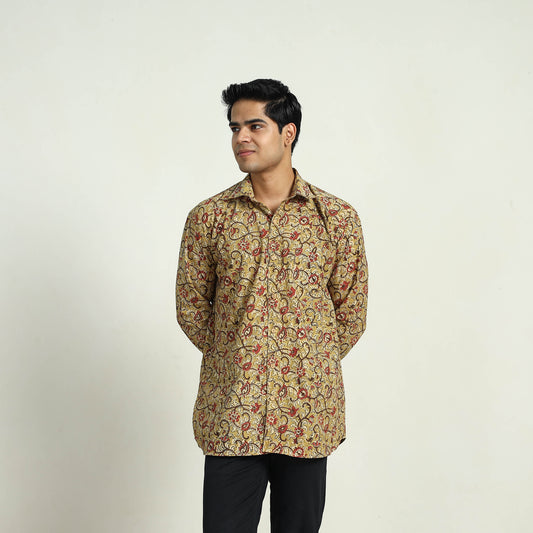 Pedana Block Print Cotton Men Kalamkari Shirt 01