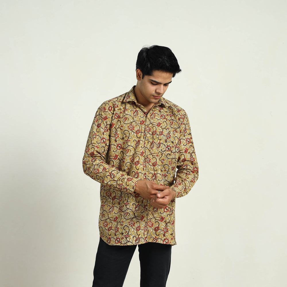 Pedana Block Print Cotton Men Kalamkari Shirt 01