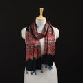 Ajrakh Hand Block Print Natural Dyed Mashru Silk Stole 01
