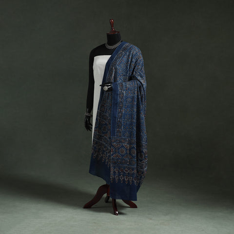 Pure Mul Cotton Kutch Hand Block Print Natural Dyed Ajrakh Dupatta 93