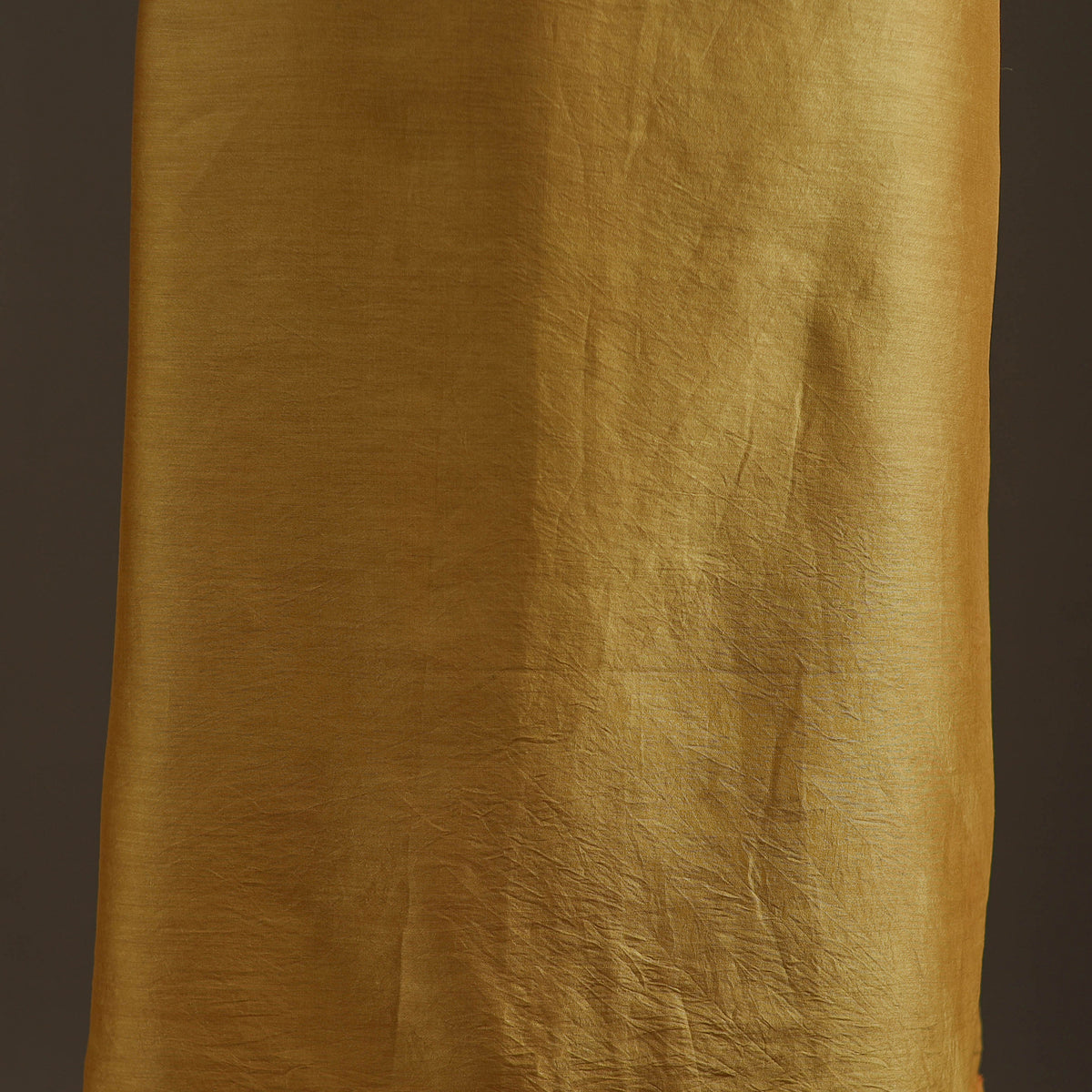Yellow - Handpainted Srikalahasti Handloom Chanderi Silk Unstitched Kurta (2.3M) 24