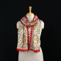 Ranihati Chanderi Silk Hand Embroidered Stole with Pom Pom 239