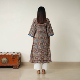 Natural Dyed Block Print Cotton Kalamkari Kurta For Women