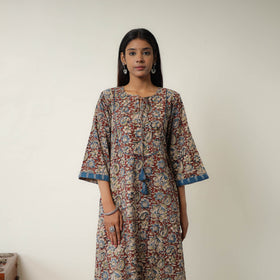 Natural Dyed Block Print Cotton Kalamkari Kurta For Women