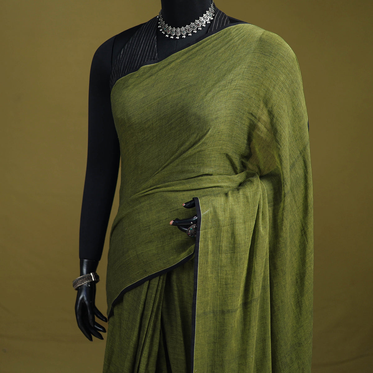 Plain Pure Mul Cotton Ready To Wear Saree 06