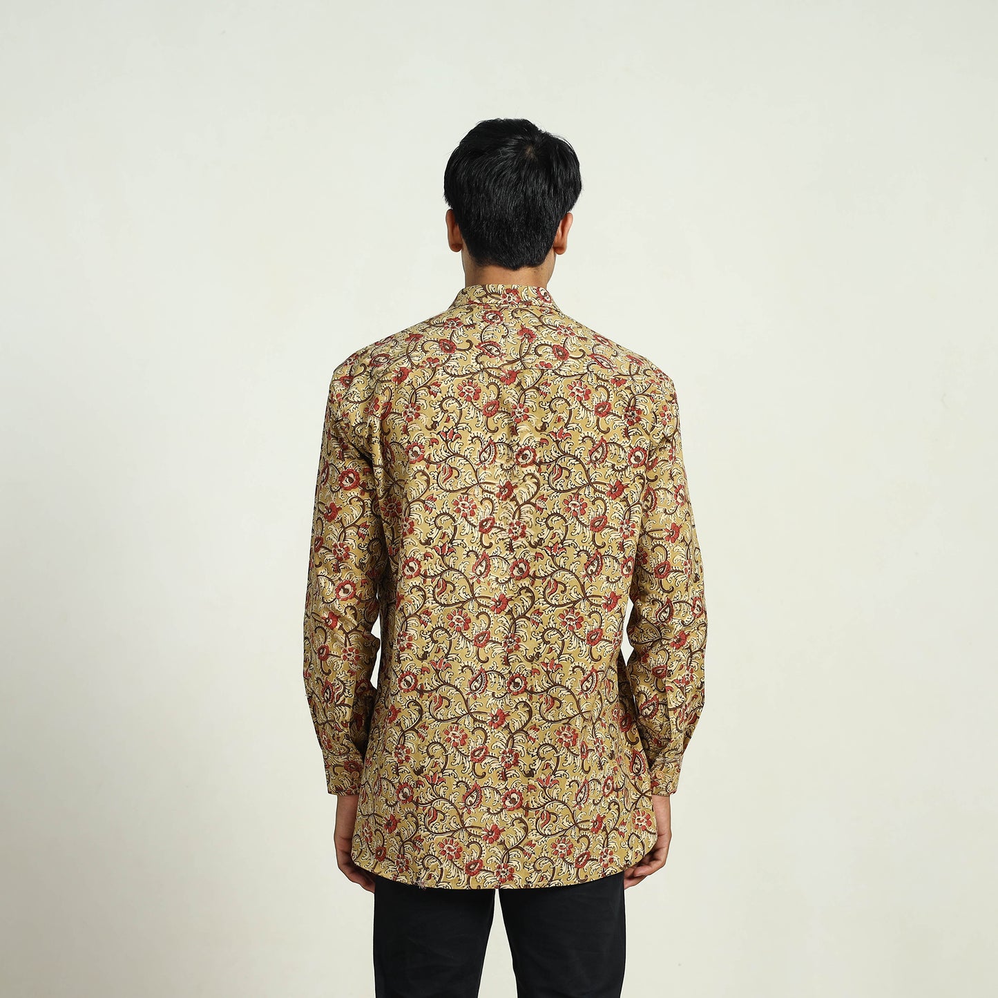 Pedana Block Print Cotton Men Kalamkari Shirt 01