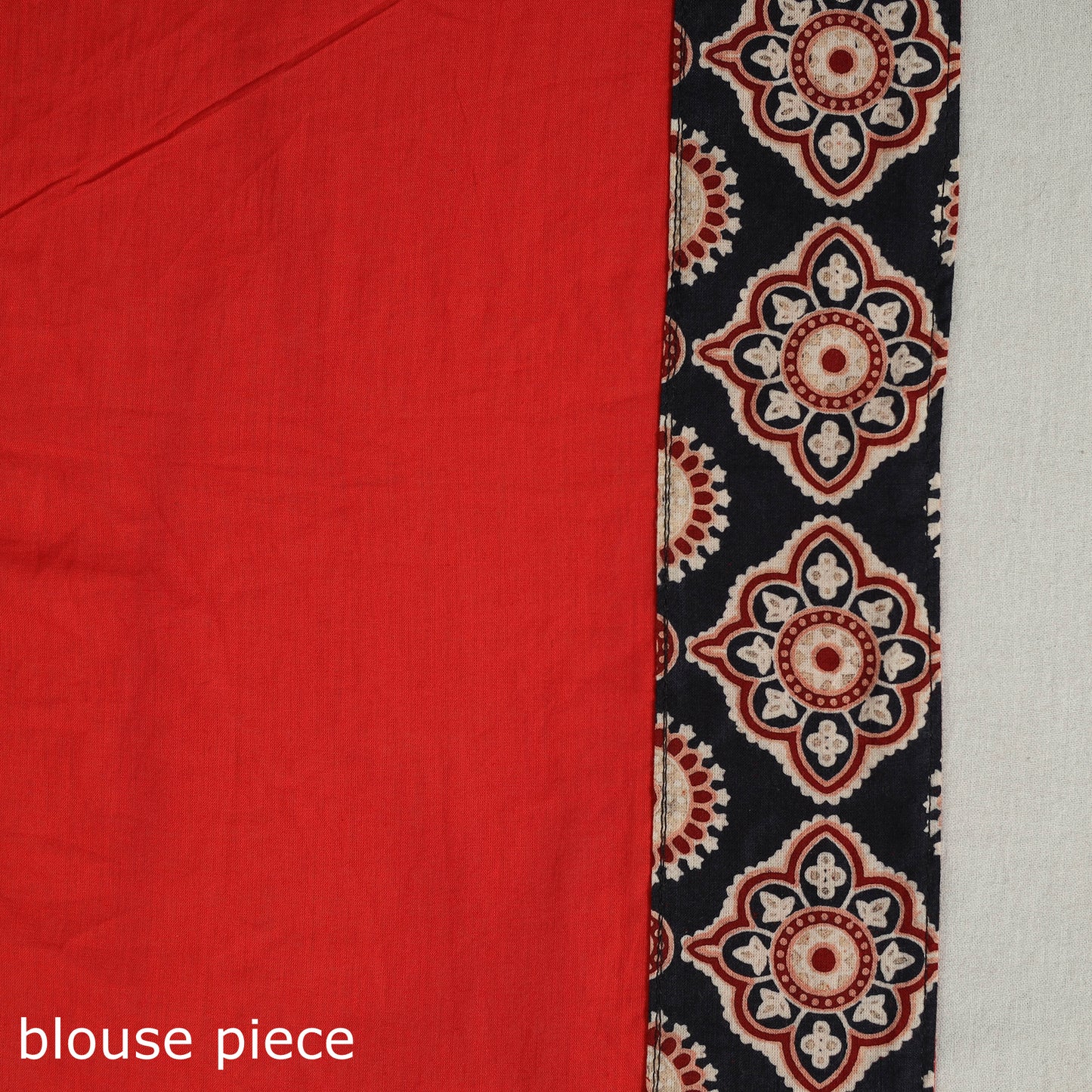 Red - Applique Patchwork Mul Cotton Tagai Ajrakh Saree 10