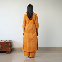 Orange - Handloom Cotton Pochampally Ikat Kurta Set with Dupatta 07