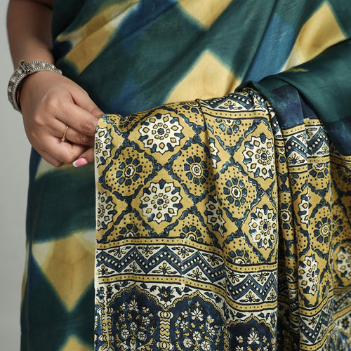 Ajrakh Modal Silk Saree