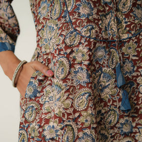 Natural Dyed Block Print Cotton Kalamkari Kurta For Women