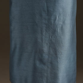 Blue - Handpainted Srikalahasti Handloom Chanderi Silk Unstitched Kurta (2.3M) 25