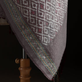 Pochampally Ikat Pure Handwoven Merino Wool x Silk Shawl 01