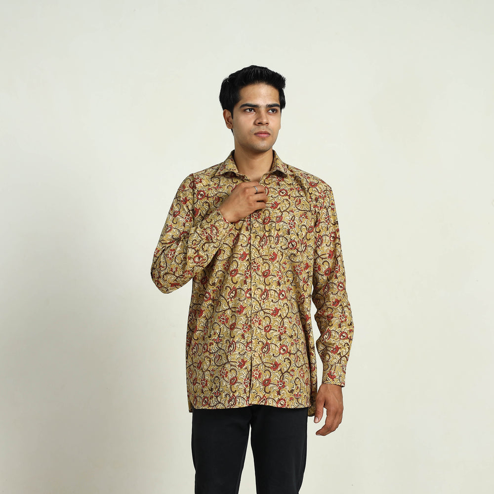 Pedana Block Print Cotton Men Kalamkari Shirt 01